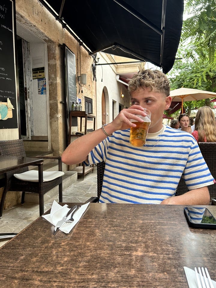 Toby on holiday.